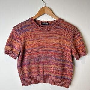American Apparel twee short-sleeve cropped crewneck sweater space-dyed 2010s S